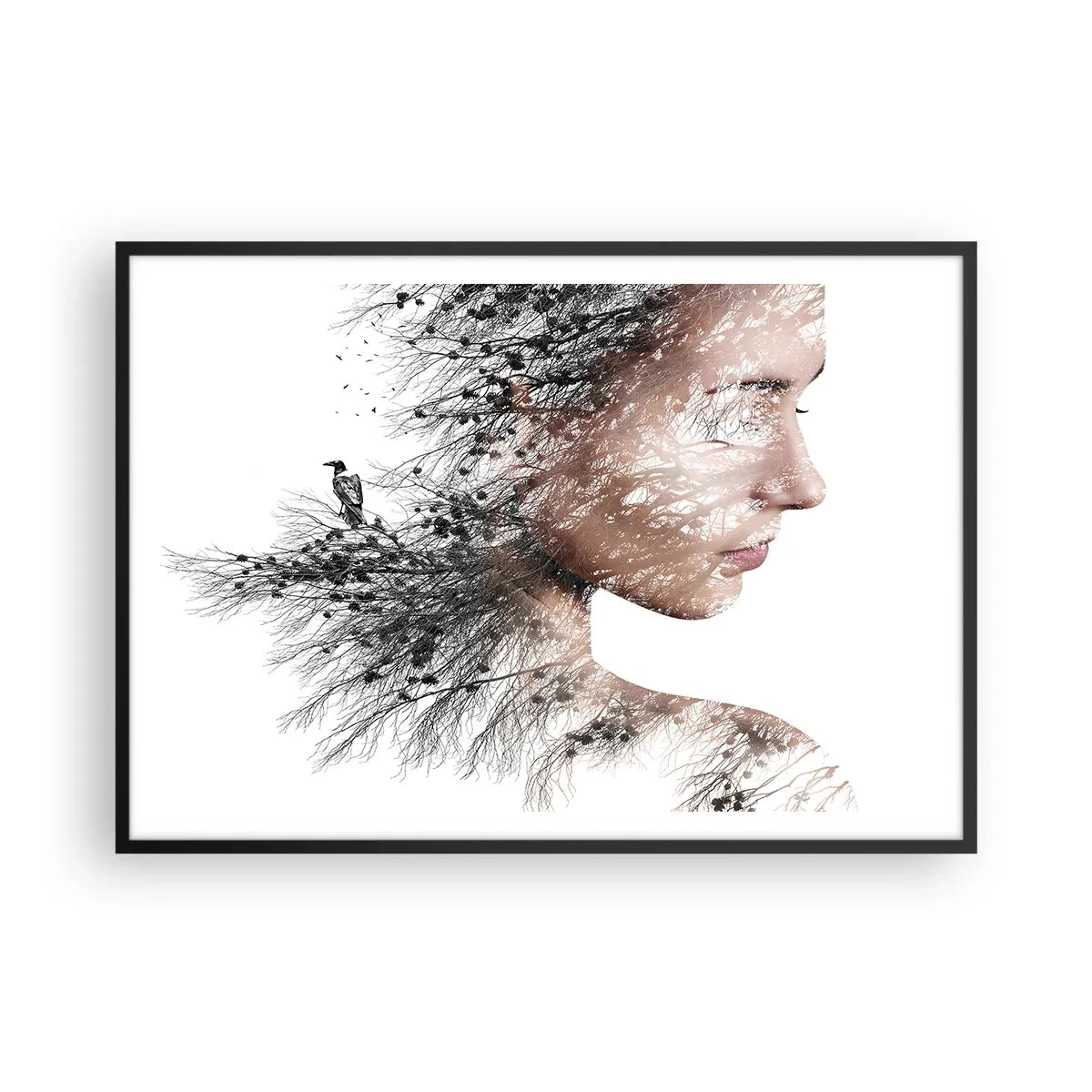Poster în ramă neagră - Spiritul pădurii - 100x70 cm