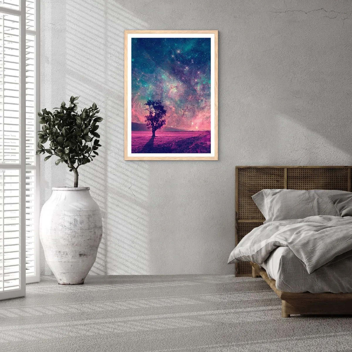 Poster în ramă de stejar deschis - Sub un cer magic - 40x50 cm
