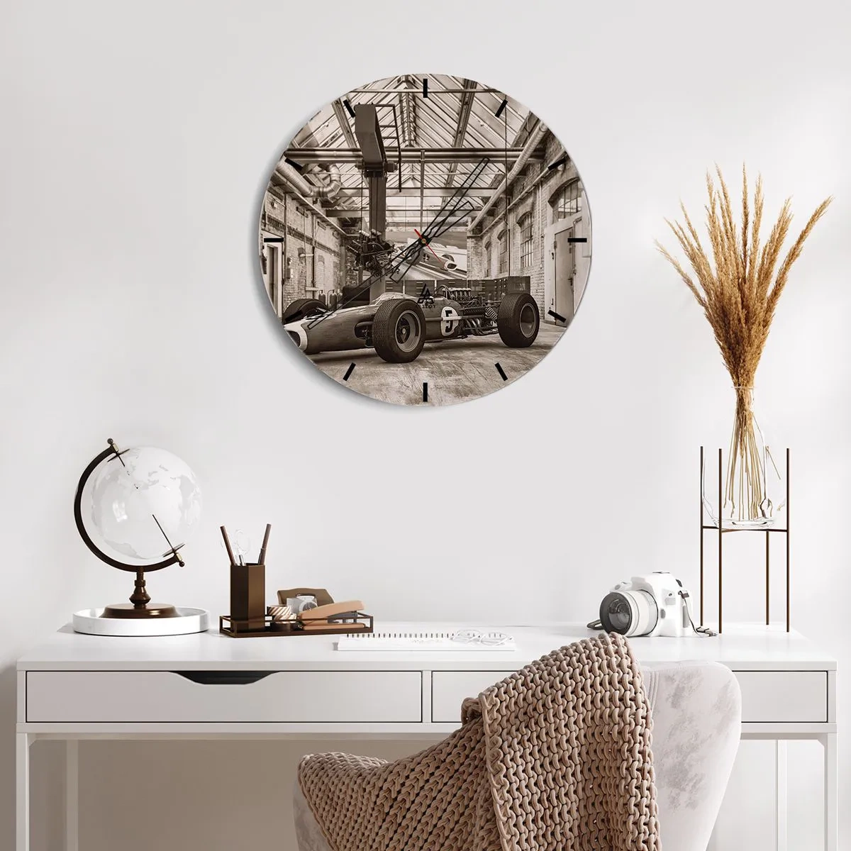 Ceas de perete - Ceas pe sticlă - Odihna învingătorului - 40x40 cm