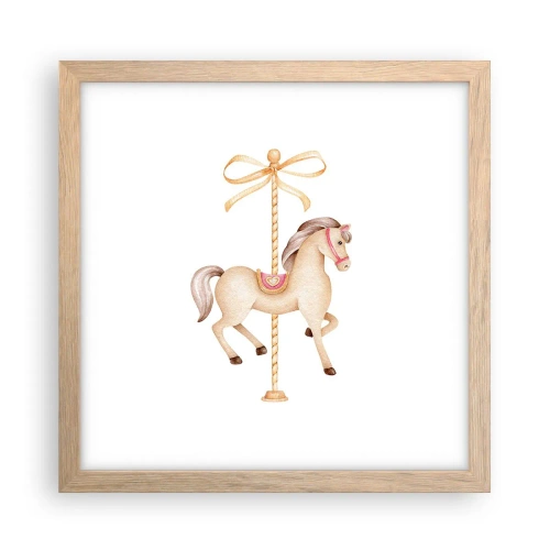 Poster în ramă de stejar deschis - Într-un trap grațios - 30x30 cm