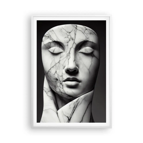 Poster în ramă albă - Forme de marmură - 70x100 cm