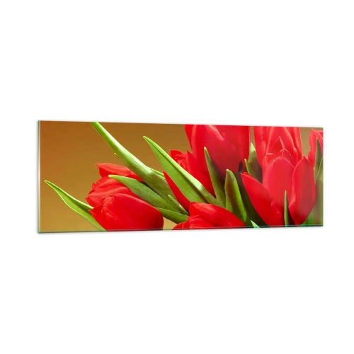 Tablou pe sticlă - O explozie de bucurie de primăvară - 90x30 cm