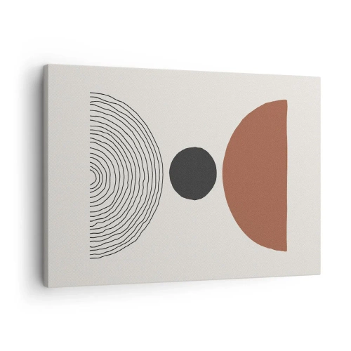 Tablou pe pânză Canvas - Figuri geometrice abstracte în culori calde - 70x50cm - În centrul atenției - Decorațiune modernă pentru perete pentru living și dormitor ARTTOR