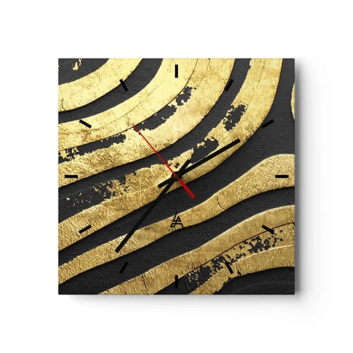 Ceas de perete - Ceas pe sticlă - Totul curge - 30x30 cm