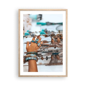 Poster în ramă de stejar deschis - Comori locale - 50x70 cm