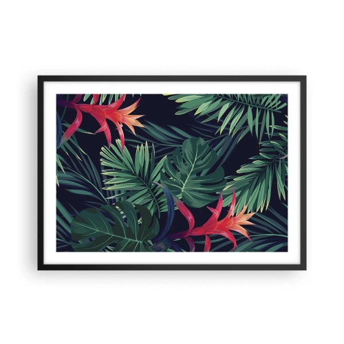 Poster în ramă neagră - Flacăra verde - 70x50 cm