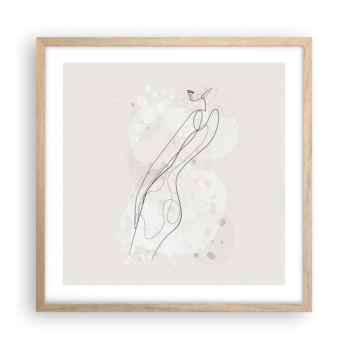 Poster în ramă de stejar deschis - Să rătăcești cu privirea - 50x50 cm