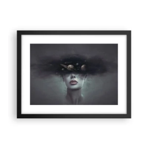 Poster în ramă neagră - Și planetele o iau razna... - 40x30 cm