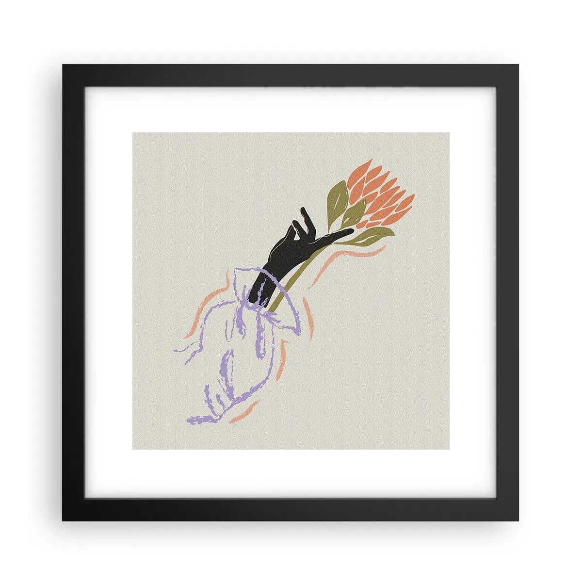 Poster în ramă neagră - Atingere surorială - 30x30 cm