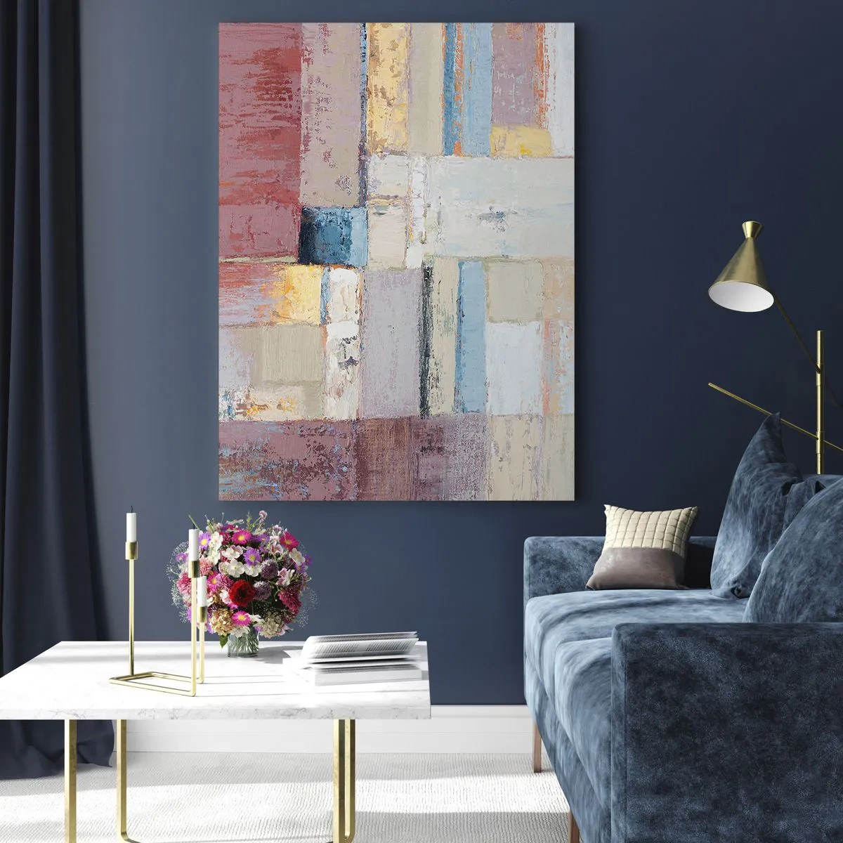 Tablou pe sticlă - Liniștea geometriei - 70x100 cm