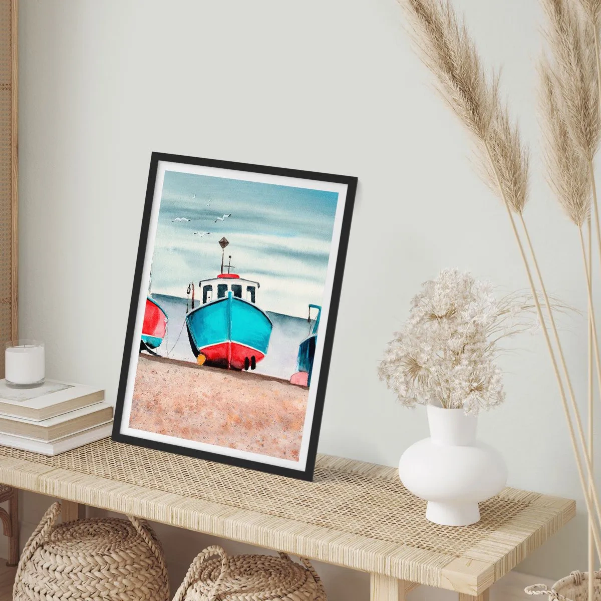 Poster în ramă neagră - Gata pentru pescuit - 30x40 cm