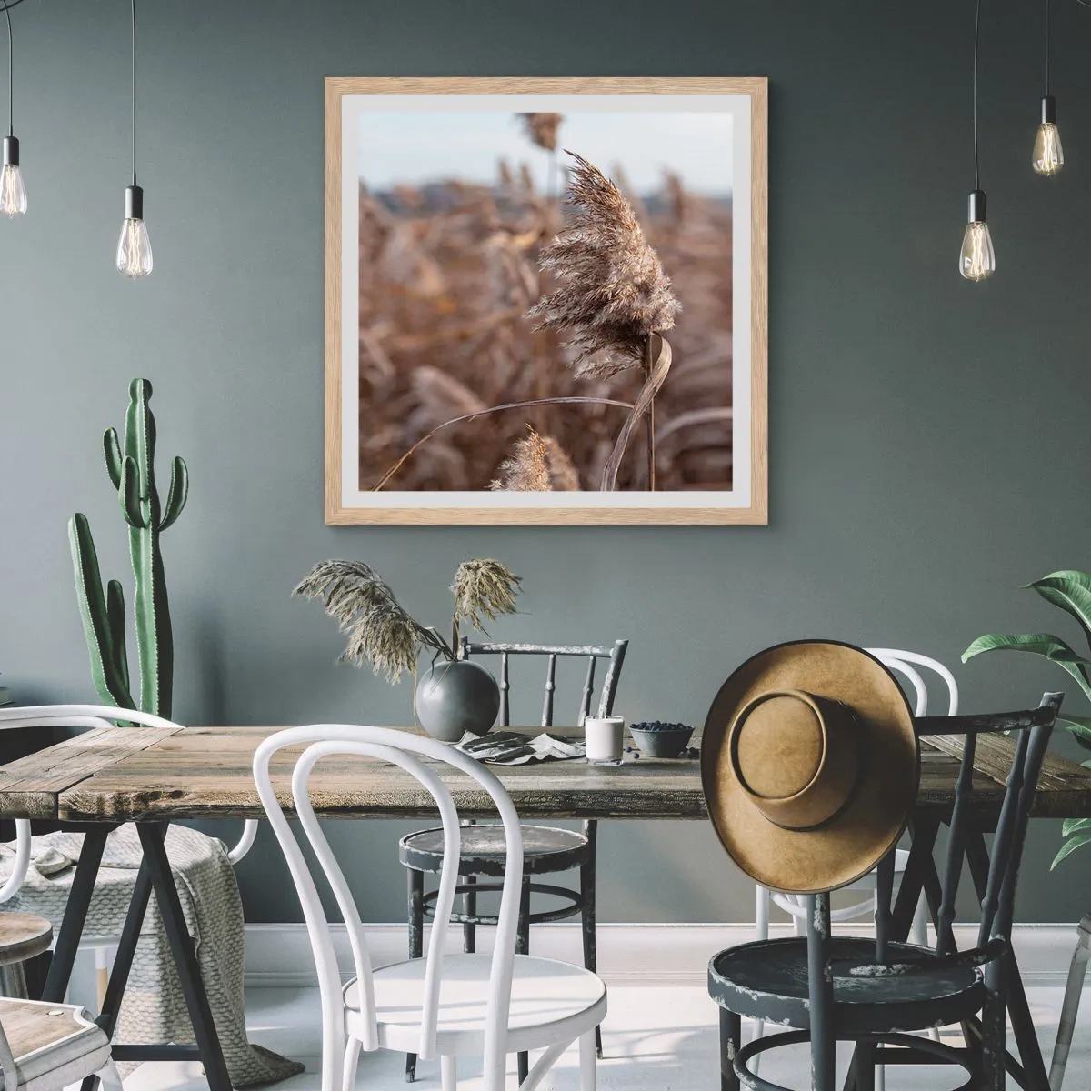 Poster în ramă de stejar deschis - E timpul să zbori cu vântul - 40x40 cm