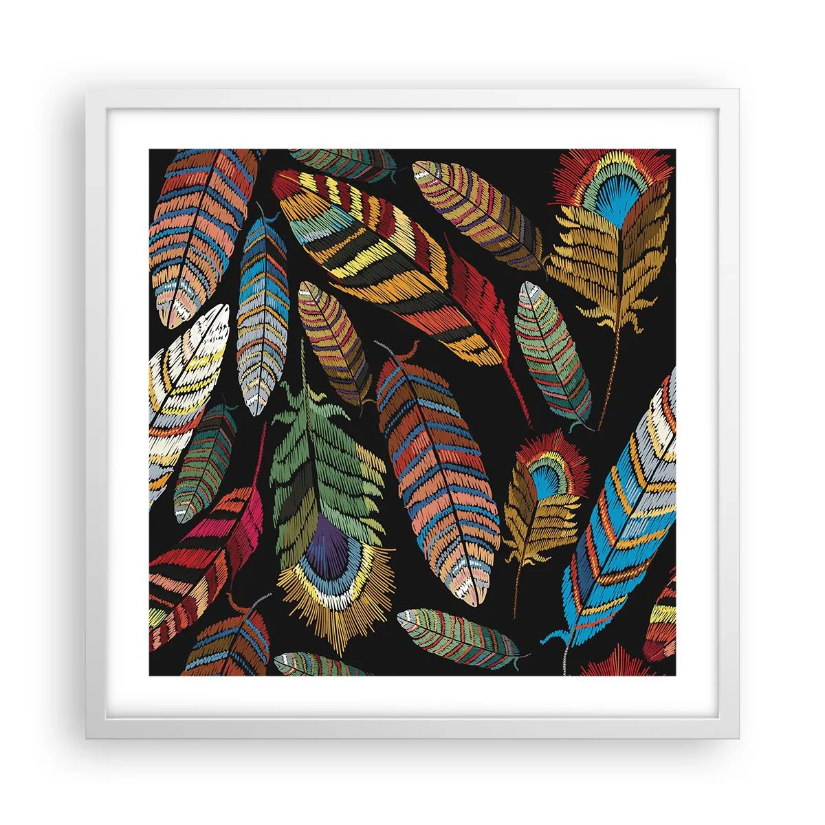 Poster în ramă albă - Carnavalul păsărilor - 50x50 cm