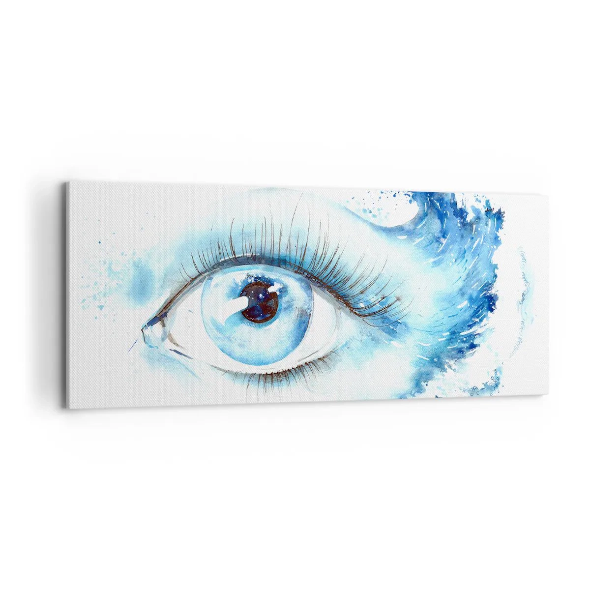 Tablou pe pânză - Scufundă-te în albastrul privirii - 100x40 cm