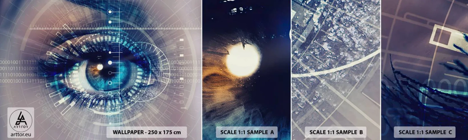 Mostră tapet autocolant Deluxe Sticker - Crezi că mă cunoști - Abstracția, Ochi, Grafică - 100x30 cm