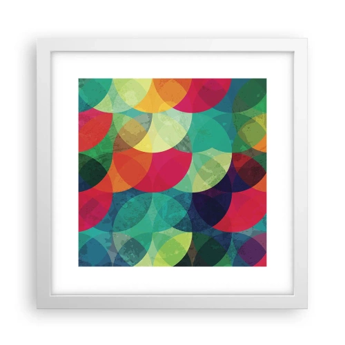 Poster în ramă albă - Să intrăm în curcubeu - 30x30 cm