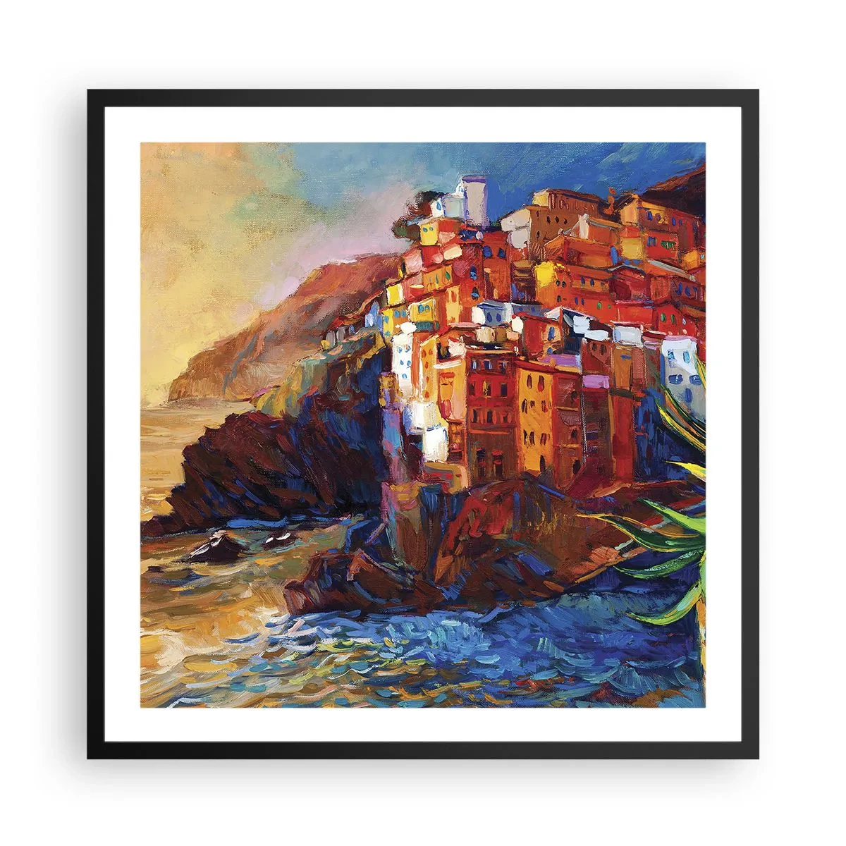 Poster în ramă neagră - Oraș italian de vis - 60x60 cm