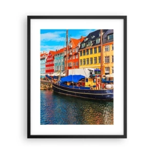 Poster în ramă neagră - Portul vesel - 40x50 cm