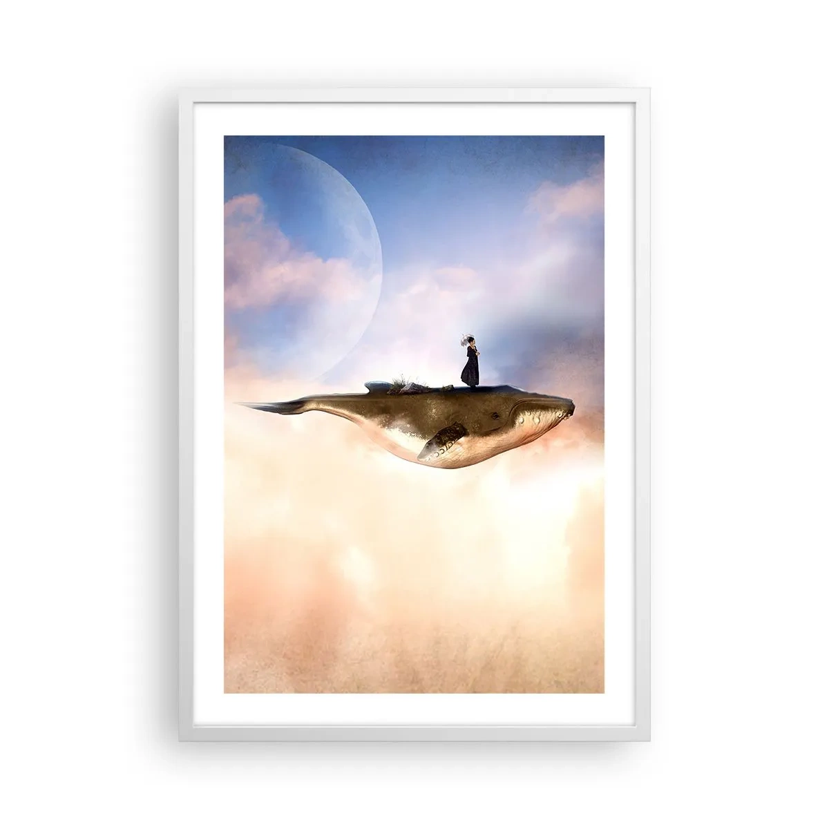 Poster în ramă albă - O călătorie suprarealistă - 50x70 cm