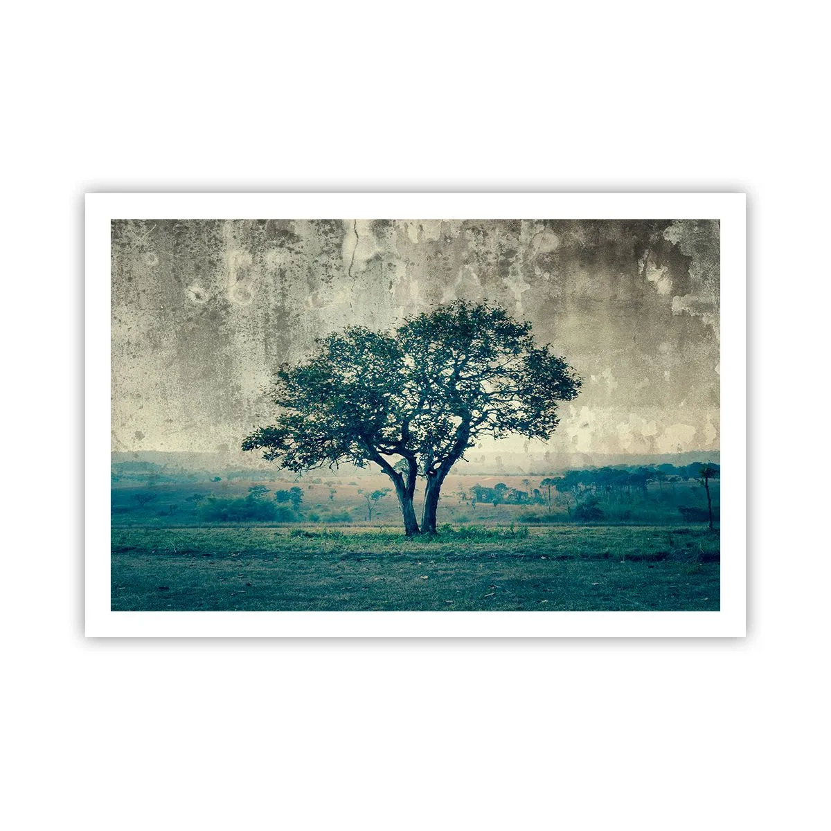 Poster - Un măr pe o pajiște albastră? - 91x61 cm
