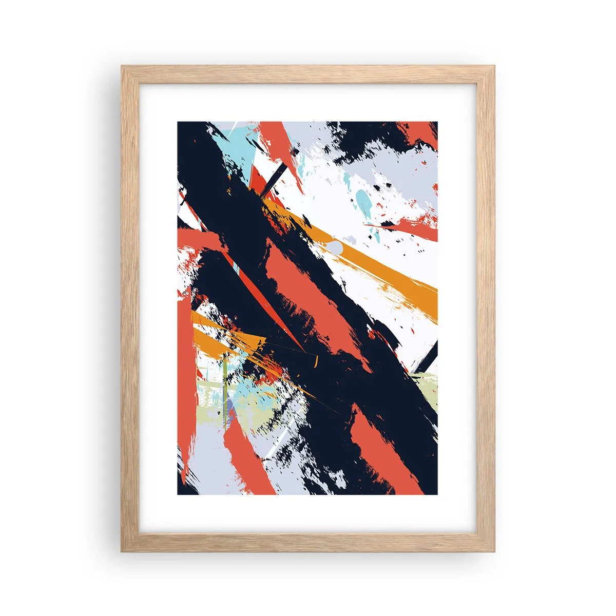 Poster în ramă de stejar deschis - Compoziție dinamică - 30x40 cm