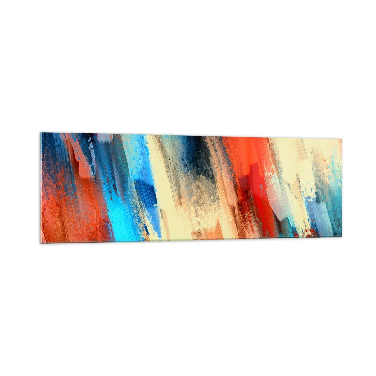 Tablou pe sticlă - O cascadă de culori - 160x50 cm