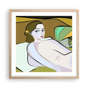 Poster în ramă de stejar deschis - Portret intim - 50x50 cm
