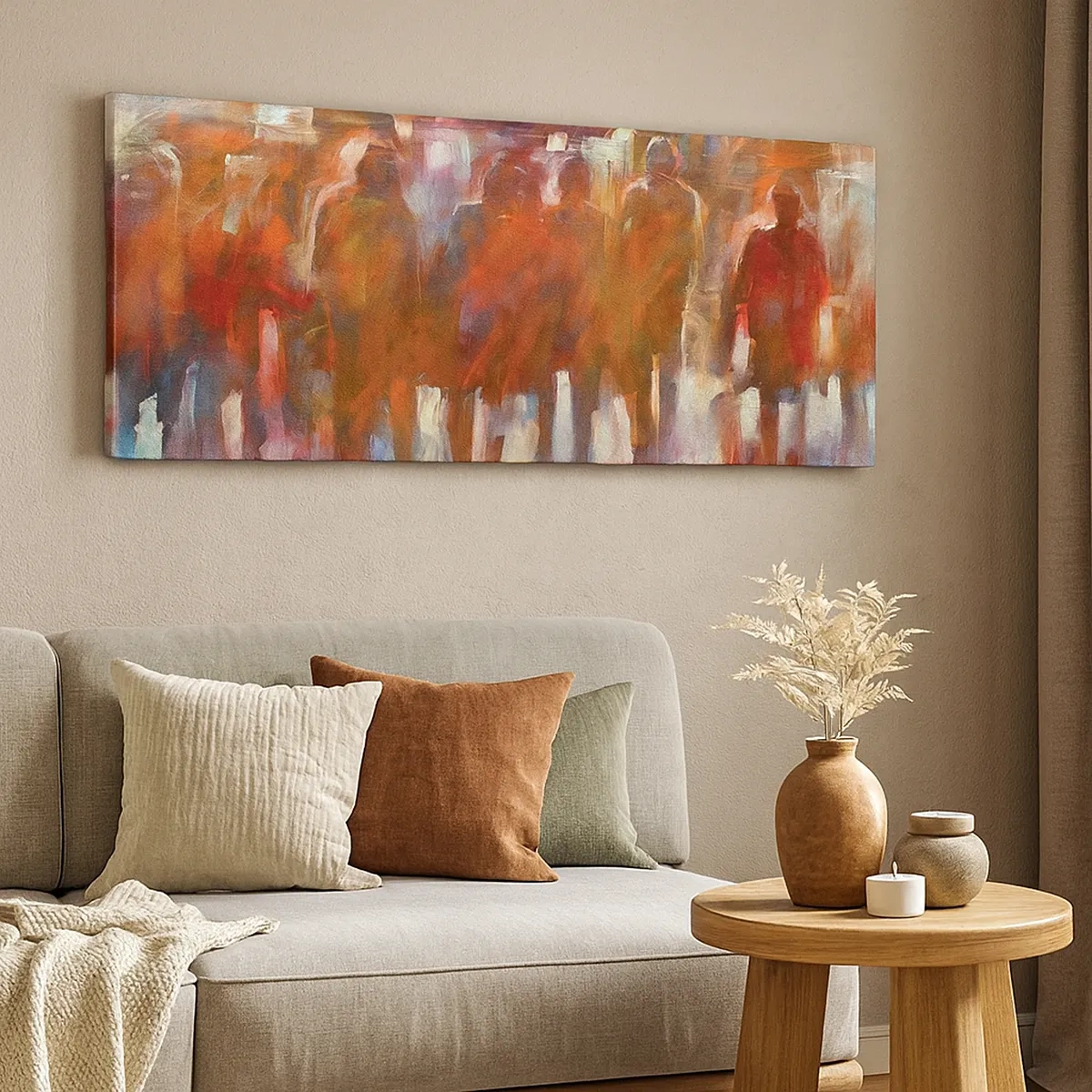 Tablou pe pânză - Egali în ploaie și ceață - 30x30 cm