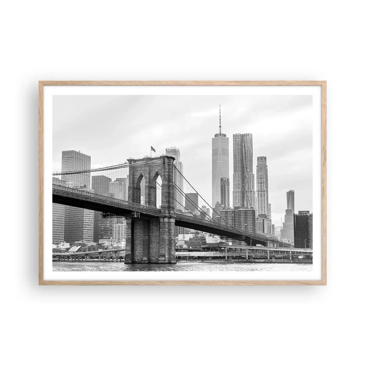 Poster în ramă de stejar deschis - New York vibes - 100x70 cm