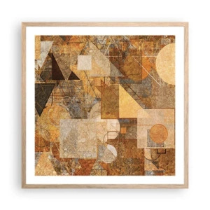 Poster în ramă de stejar deschis - Studiu cubist de bronz - 60x60 cm