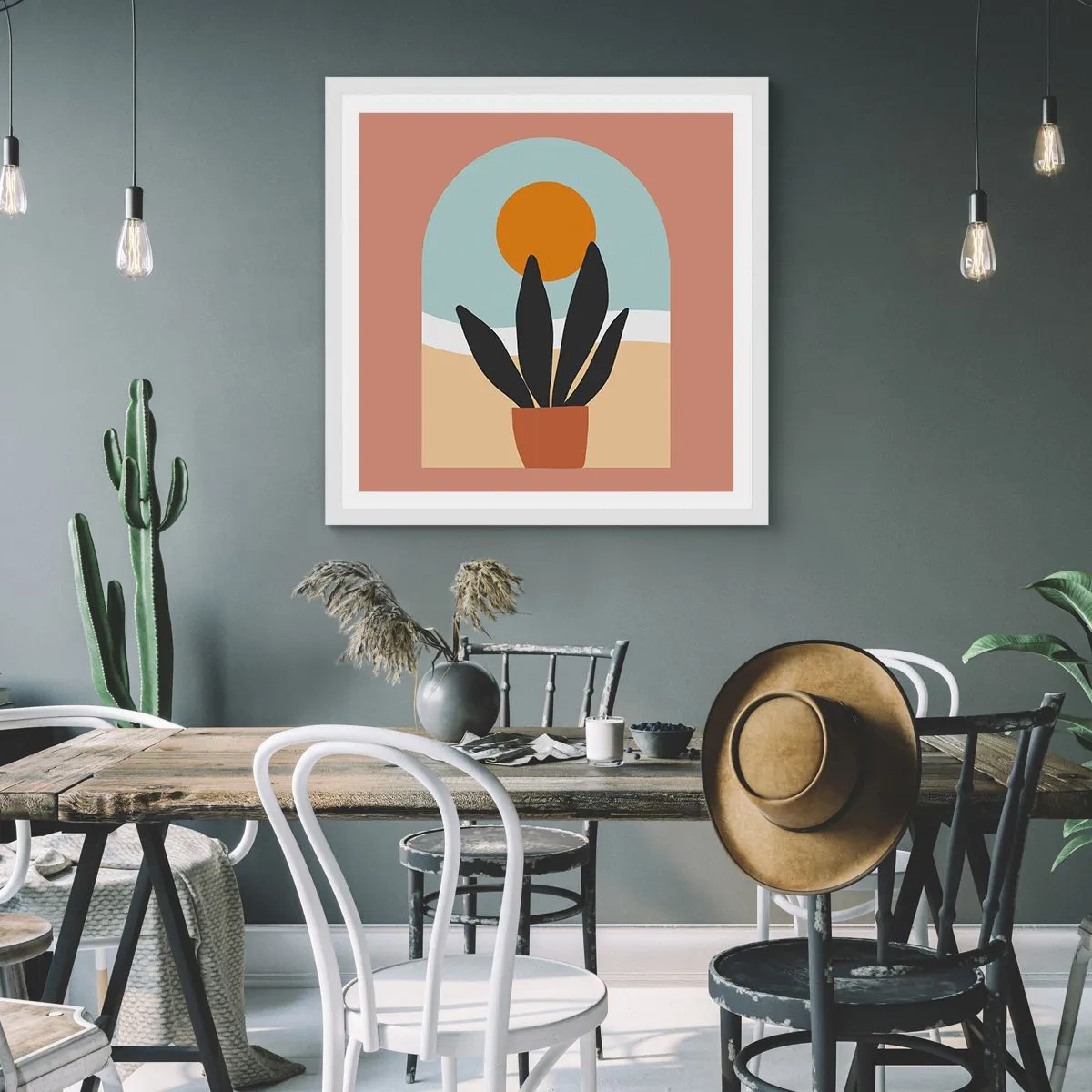 Poster în ramă albă - Bucurii mici - 60x60 cm