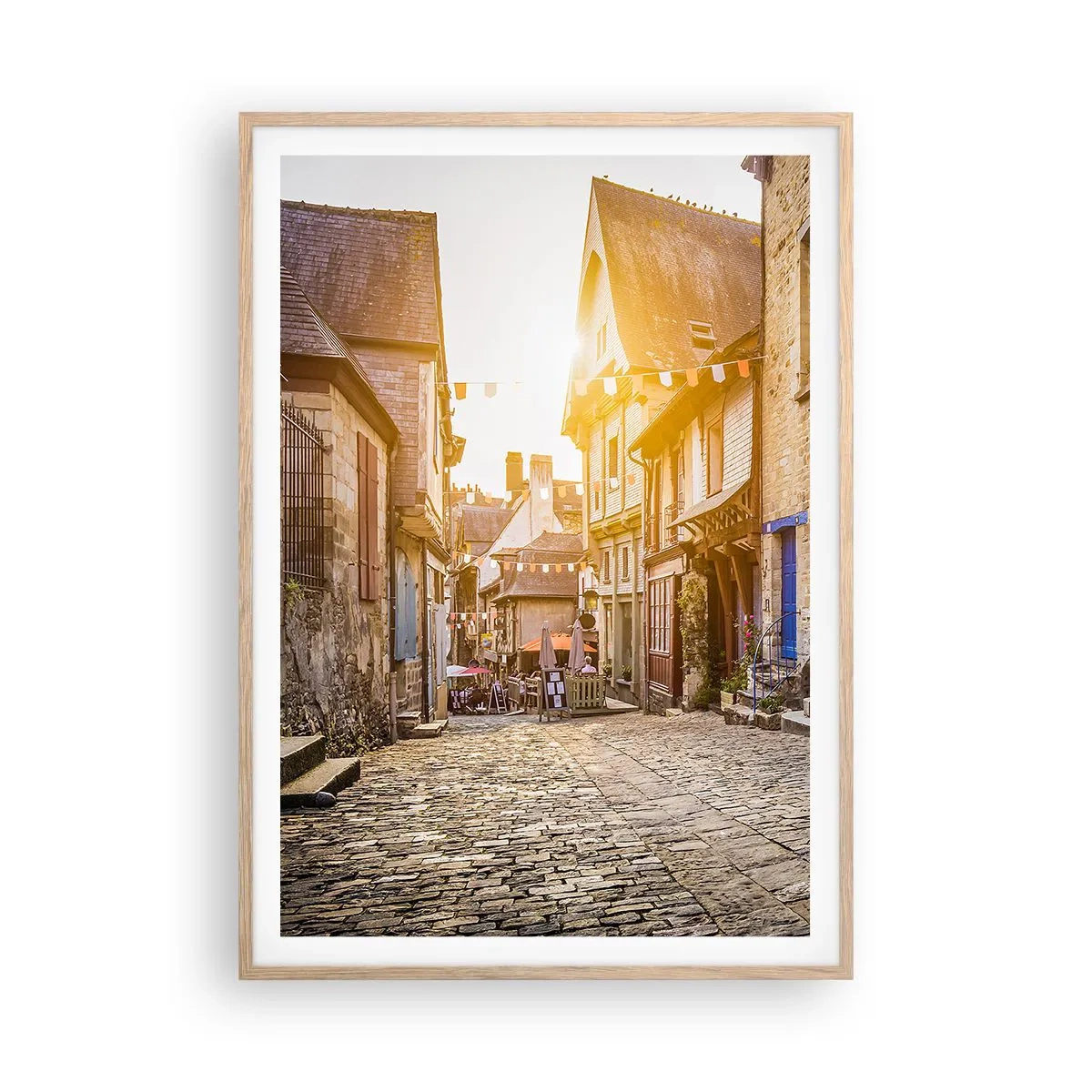 Poster în ramă de stejar deschis - Fantoma albă a orașului - 70x100 cm