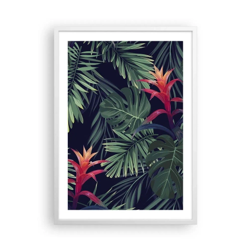 Poster în ramă albă - Flacăra verde - 50x70 cm