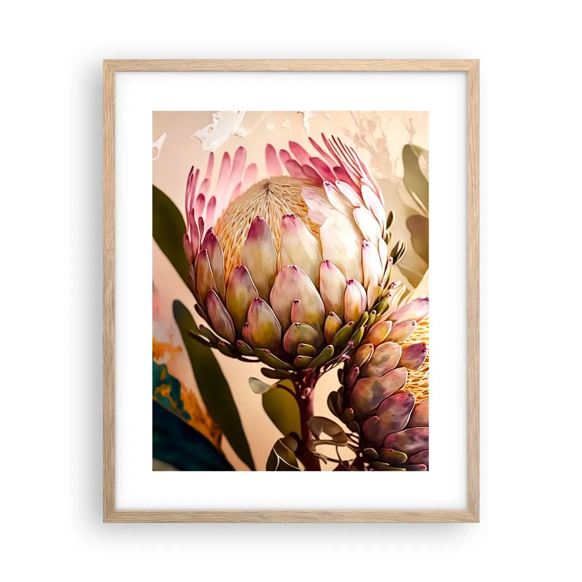 Poster în ramă de stejar deschis - Îmbrățișare cu tandrețe - 40x50 cm