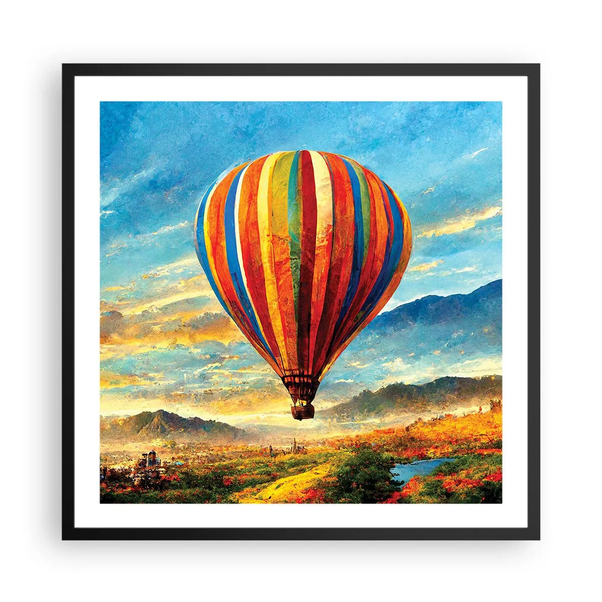 Poster în ramă neagră - În liniște puteți vedea mai multe - 60x60 cm