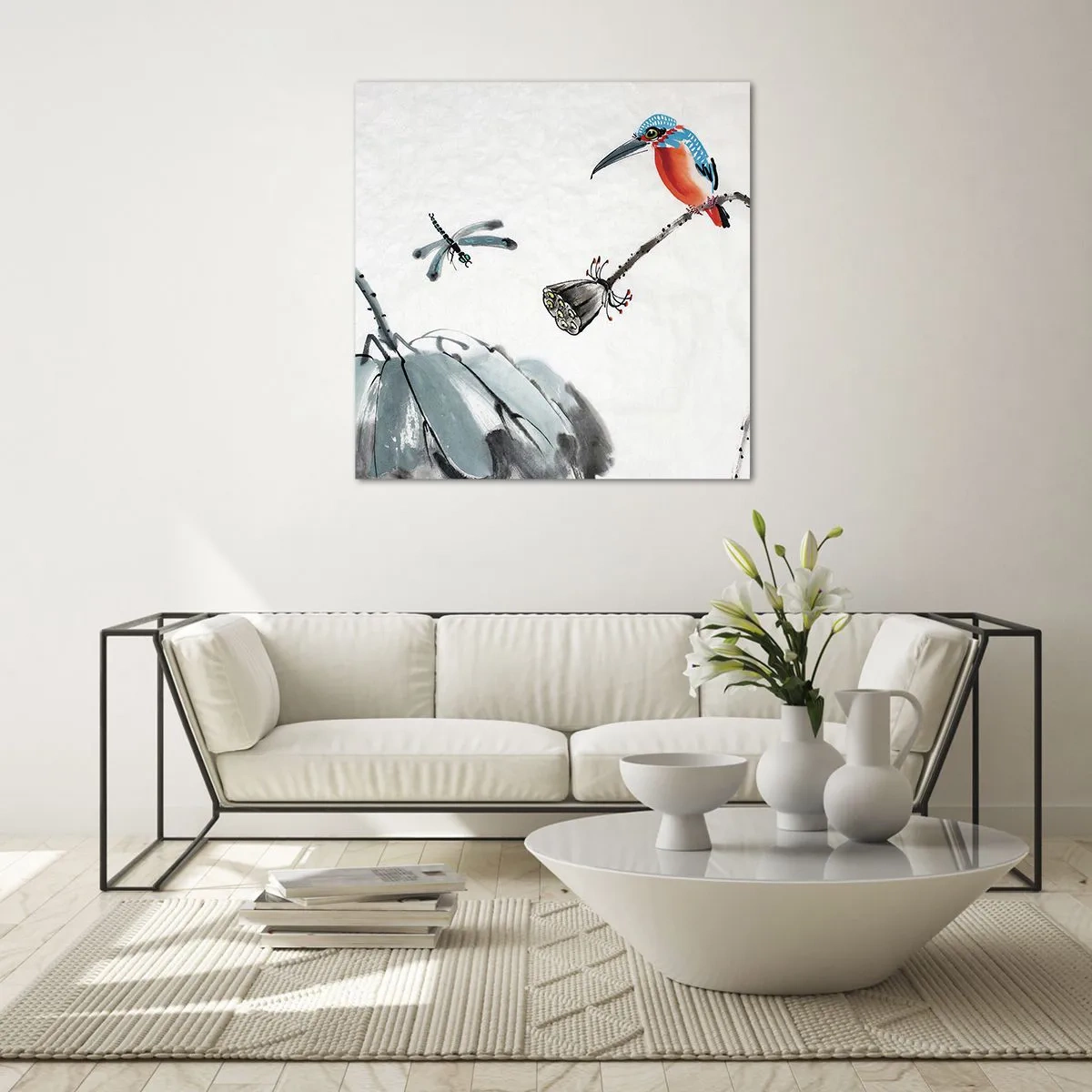 Tablou pe sticlă - Viața de pajiște - 70x70 cm