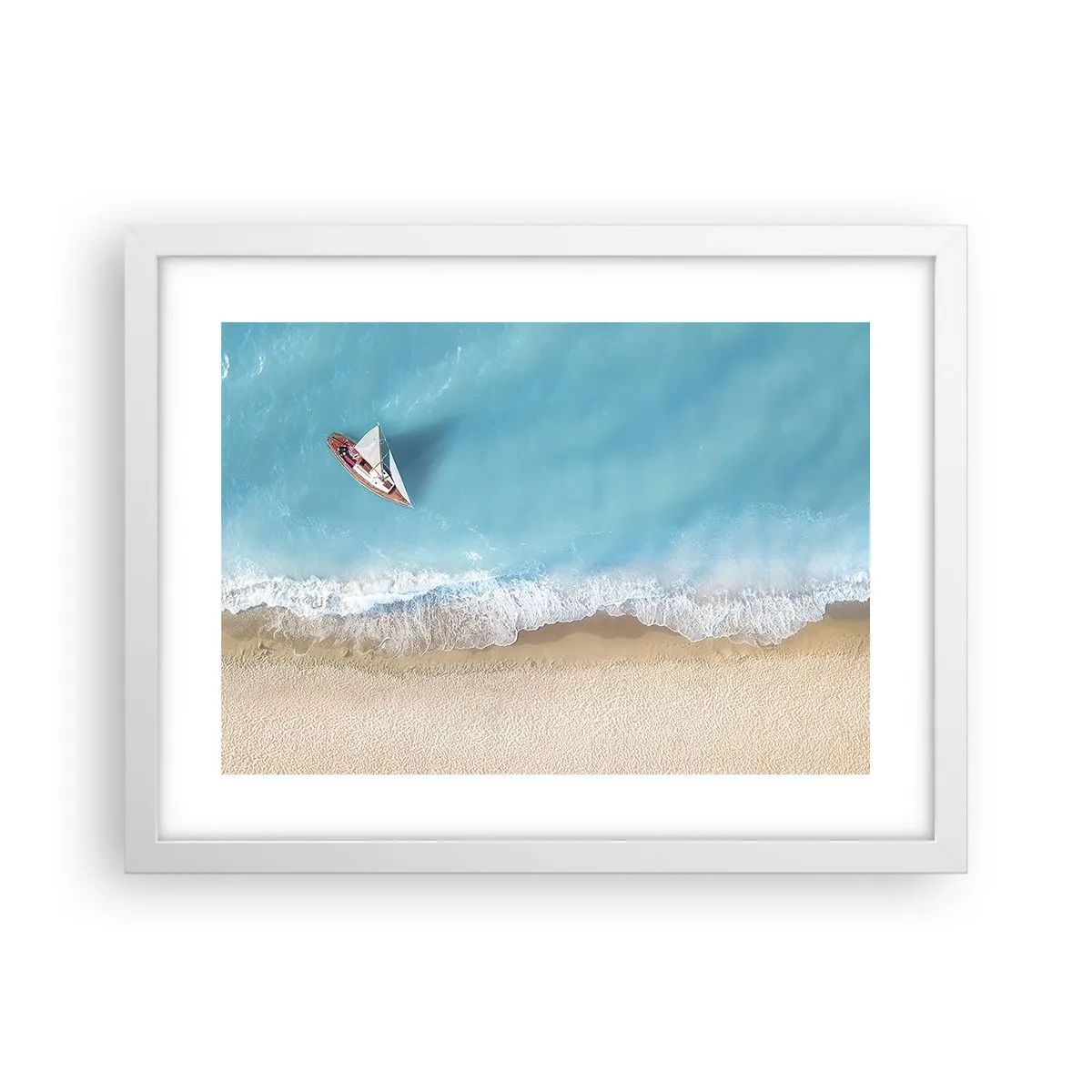 Poster în ramă albă - La frontieră dintre albastru și auriu - 40x30 cm