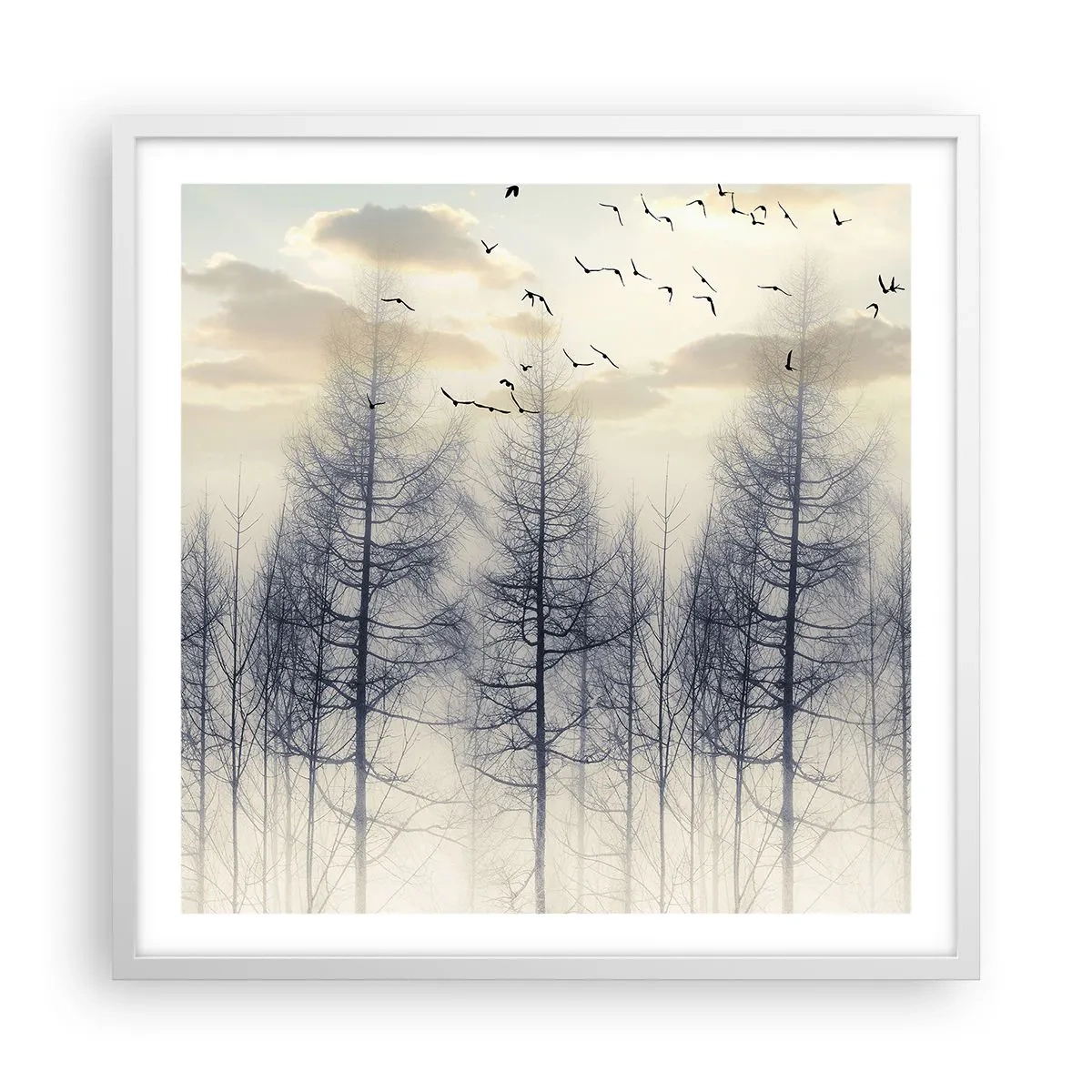 Poster în ramă albă - Spiritele pădurii - 60x60 cm