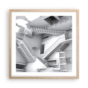 Poster în ramă de stejar deschis - Paradoxurile spațiului - 50x50 cm