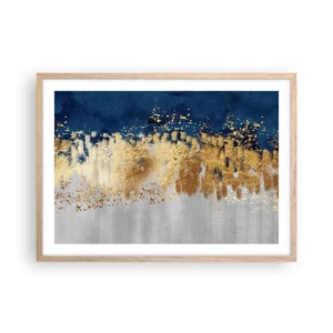 Poster în ramă de stejar deschis - Compoziție modernă cu bliț - 70x50 cm