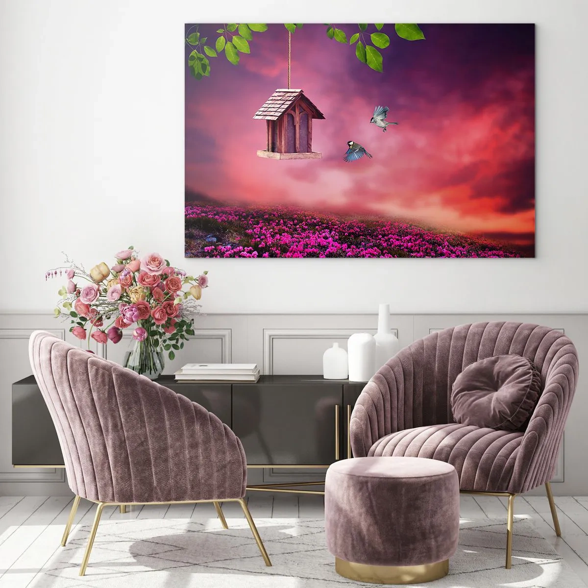 Tablou pe sticlă - Invitație la cină - 100x70 cm