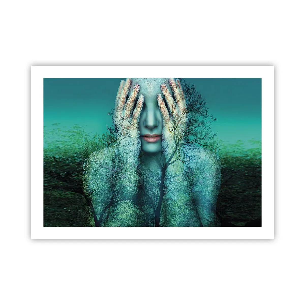 Poster - Scufundată în albastru - 70x50 cm
