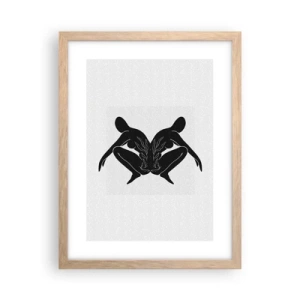 Poster în ramă de stejar deschis - Suflet comun - 30x40 cm