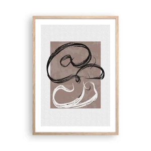 Poster în ramă de stejar deschis - Compoziția - căutarea plenitudinii - 50x70 cm