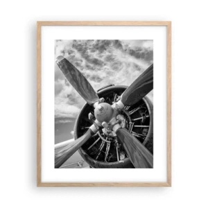 Poster în ramă de stejar deschis - Cuceritorul cerului - 40x50 cm