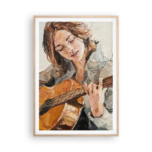 Poster în ramă de stejar deschis - Concert pentru chitară și inima unei fete - 70x100 cm