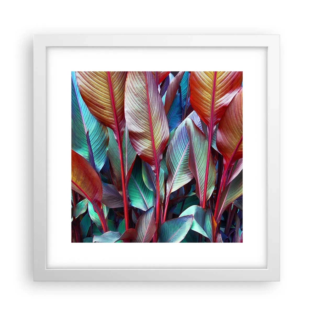 Poster în ramă albă - Tufiș colorat - 30x30 cm