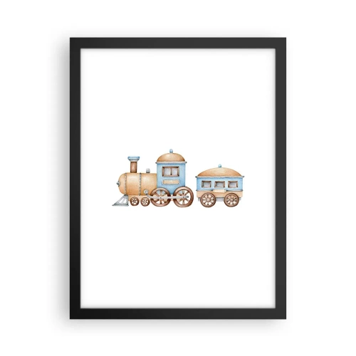 Poster în ramă neagră - Trenulețul din copilărie - 30x40 cm