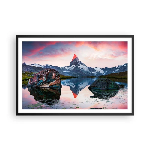 Poster în ramă neagră - Inima munților este fierbinte - 91x61 cm