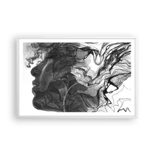 Poster în ramă albă - Încurcată în vise - 91x61 cm